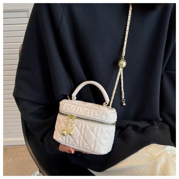 Cream PU Leather Chain Detail Mini Bag - Picture 2 of 4